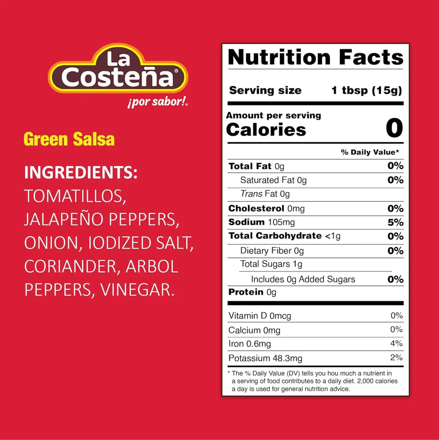La Costeña Green Salsa Verde facts