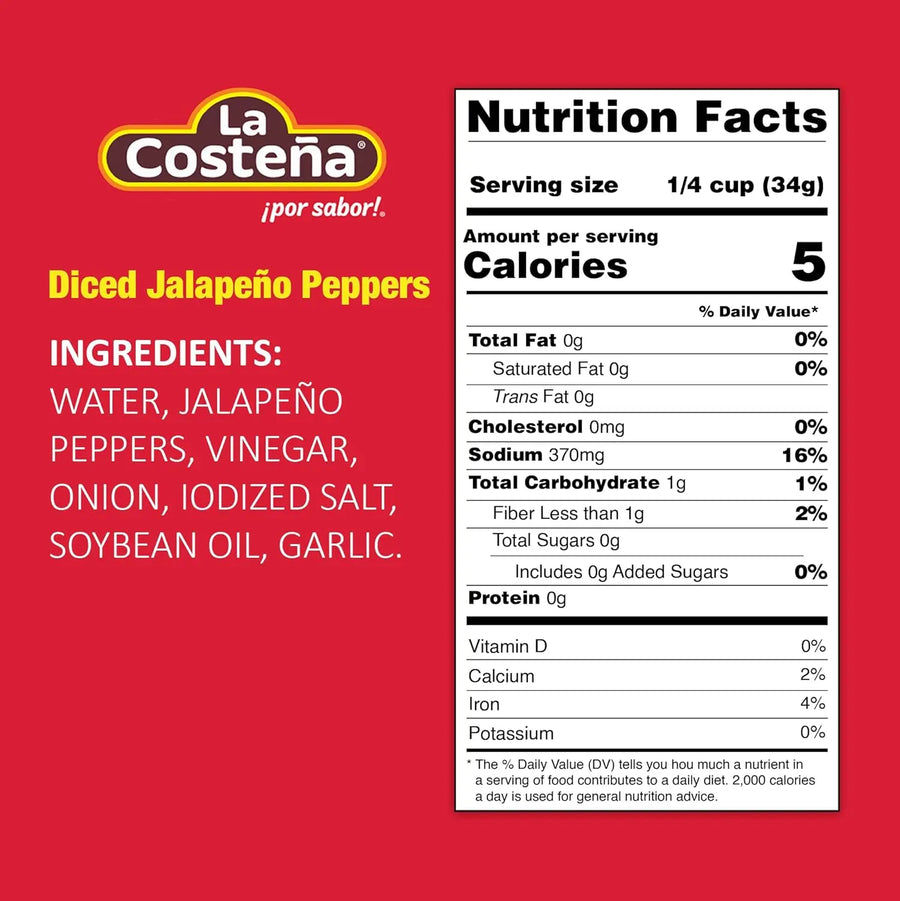 La Costeña diced jalapeños facts