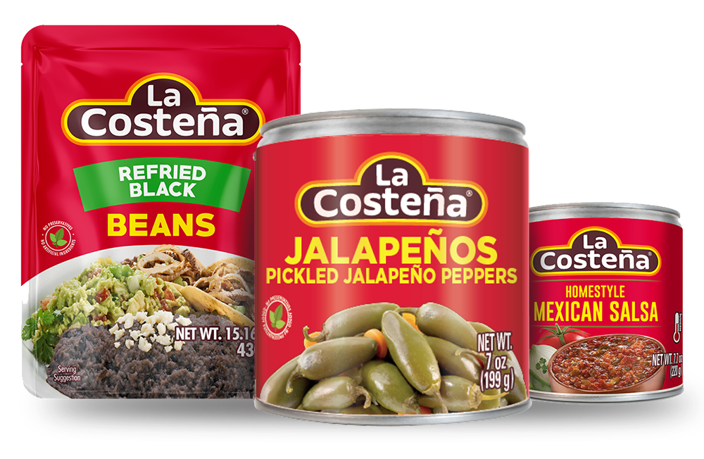 Bundle - La Costeña Whole Jalapeño, Refried Black Bean & Mexican Salsa