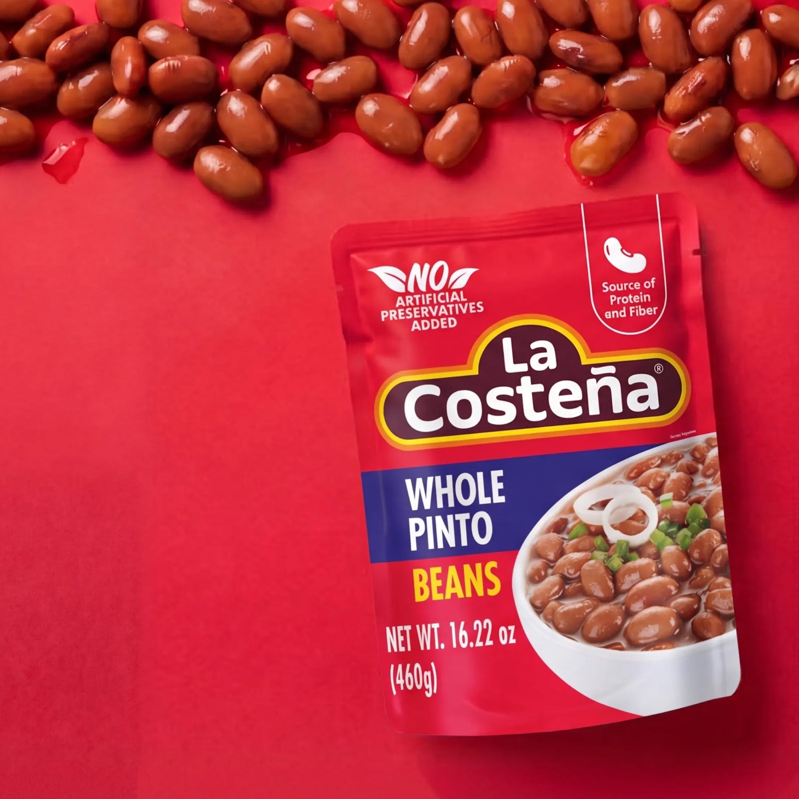 La Costeña whole pinto beans pouch with prepared pinto beans